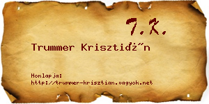 Trummer Krisztián névjegykártya